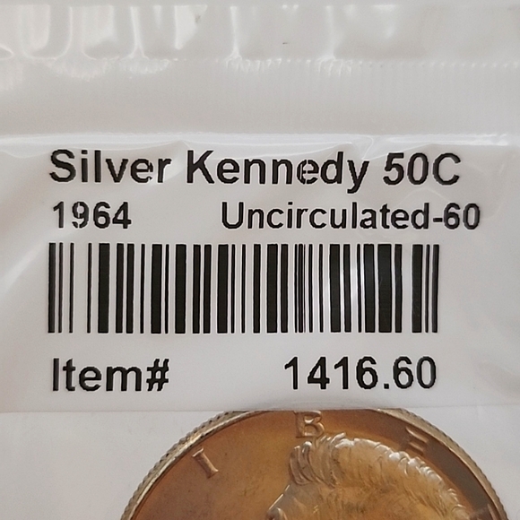 1964 Kennedy Silver Half Dollar Uncirculated - 60 NWT - Picture 5 of 5
